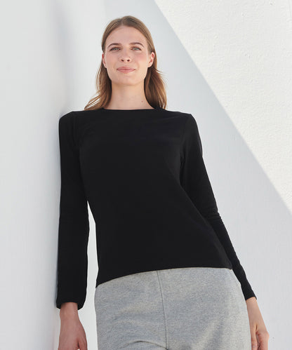 Tryck din logga på T-shirts från SF - Anpassa Långärmad Feel Good Stretch T-shirt – Dam i färgen för företag, föreningar och privatpersoner