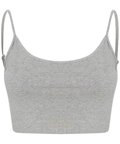 Tryck din logga på T-shirts från SF - Anpassa Croppad cami-topp i färgen Ljunggrå för företag, föreningar och privatpersoner