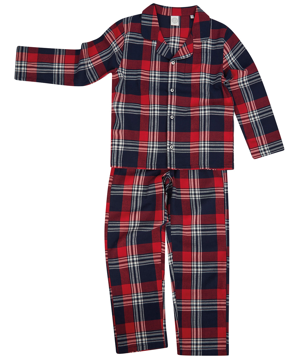 Tryck din logga på Pyjamas från SF - Anpassa Loungeset i tartan för barn i färgen Check för företag, föreningar och privatpersoner