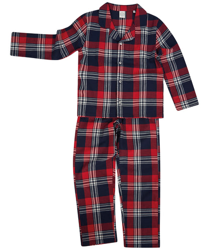 Tryck din logga på Pyjamas från SF - Anpassa Loungeset i tartan för barn i färgen Check för företag, föreningar och privatpersoner