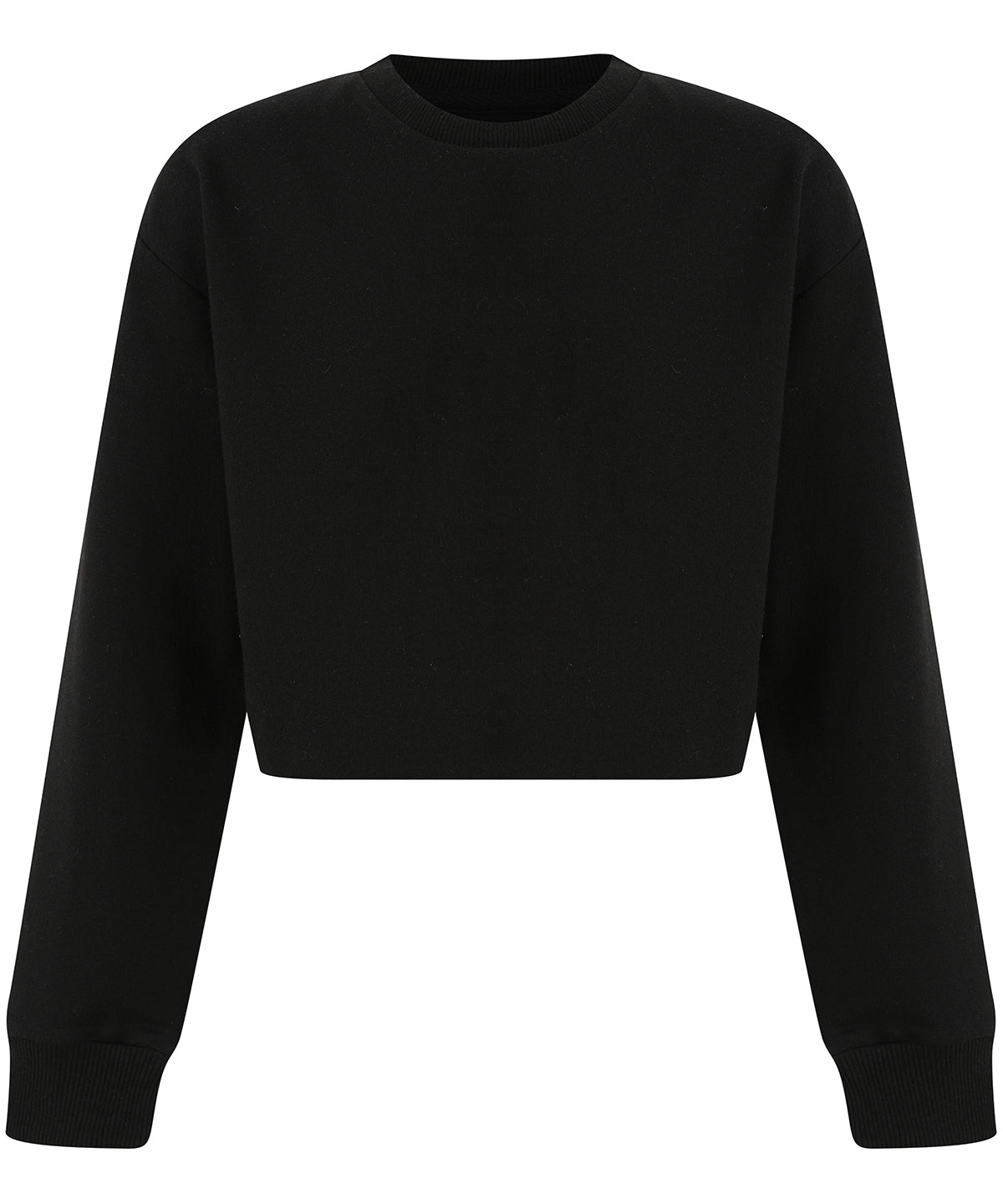Tryck din logga på Sweatshirts från SF - Anpassa SF Barn - Croppad Slounge Sweat i färgen Svart för företag, föreningar och privatpersoner
