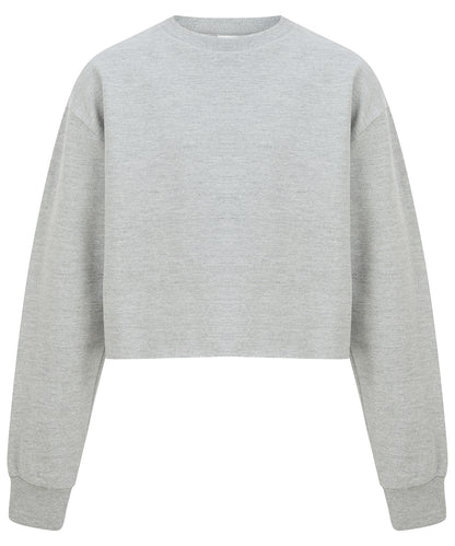 Tryck din logga på Sweatshirts från SF - Anpassa SF Barn - Croppad Slounge Sweat i färgen Ljunggrå för företag, föreningar och privatpersoner
