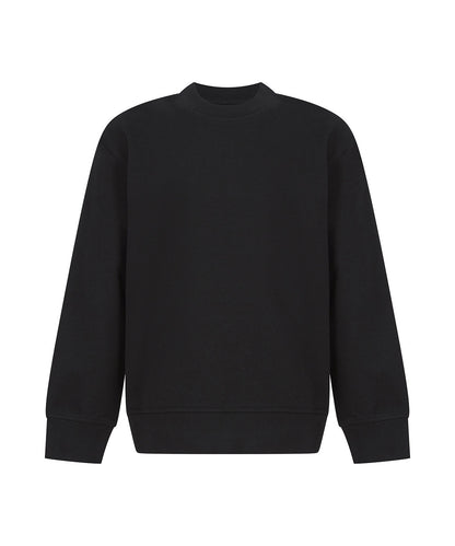 Tryck din logga på Sweatshirts från SF - Anpassa SF Barn – Hållbart Mode Sweatshirt med Böjd Fåll i färgen Svart för företag, föreningar och privatpersoner
