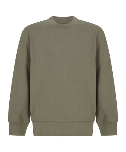 Tryck din logga på Sweatshirts från SF - Anpassa SF Barn – Hållbart Mode Sweatshirt med Böjd Fåll i färgen Khaki för företag, föreningar och privatpersoner