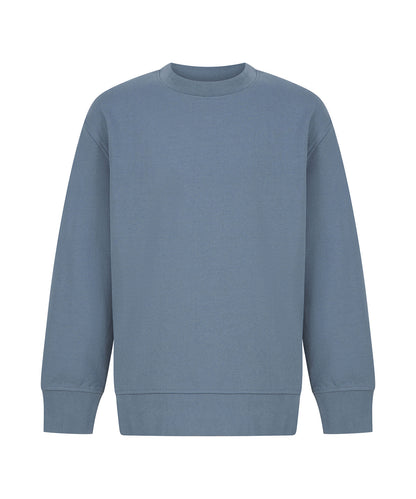 Tryck din logga på Sweatshirts från SF - Anpassa SF Barn – Hållbart Mode Sweatshirt med Böjd Fåll i färgen Ljusblå för företag, föreningar och privatpersoner