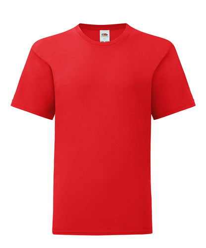 Tryck din logga på T-shirts från Fruit of the Loom - Anpassa Iconic 150 T-shirt - Barn i färgen Mellan röd för företag, föreningar och privatpersoner