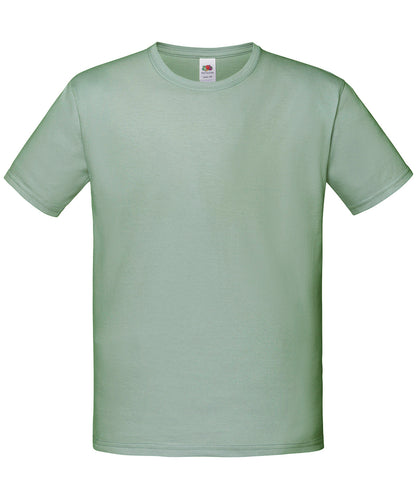 Tryck din logga på T-shirts från Fruit of the Loom - Anpassa Iconic 150 T-shirt - Barn i färgen Ljusgrön för företag, föreningar och privatpersoner