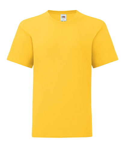 Tryck din logga på T-shirts från Fruit of the Loom - Anpassa Iconic 150 T-shirt - Barn i färgen Mellan gul för företag, föreningar och privatpersoner