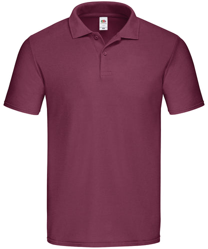 Tryck din logga på Piké från Fruit of the Loom - Anpassa Fruit Of The Loom - Original Piké i färgen Burgundy för företag, föreningar och privatpersoner