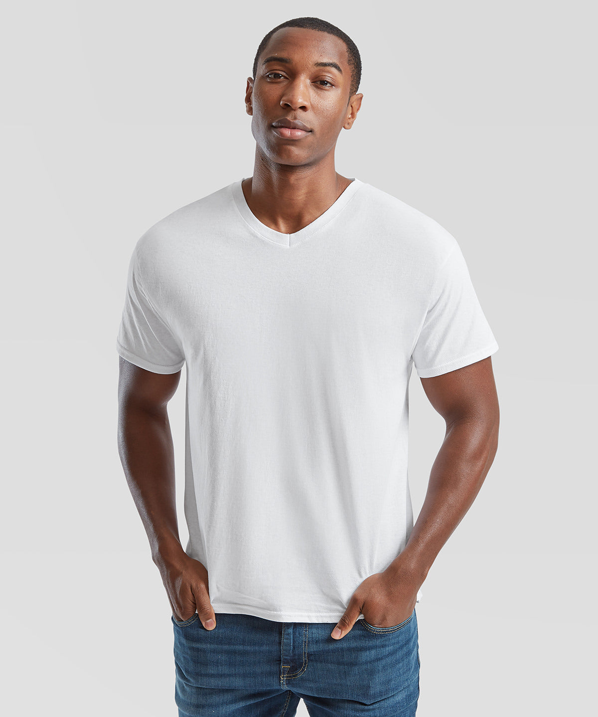 Tryck din logga på T-shirts från Fruit of the Loom - Anpassa Original V-ringad T-shirt –Herr i färgen för företag, föreningar och privatpersoner