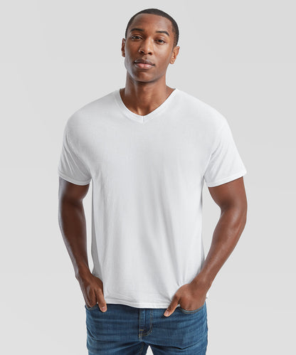 Tryck din logga på T-shirts från Fruit of the Loom - Anpassa Original V-ringad T-shirt –Herr i färgen för företag, föreningar och privatpersoner