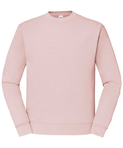 Tryck din logga på Sweatshirts från Fruit of the Loom - Anpassa Fruit Of The Loom - Klassisk 80/20-sweatshirt med set-in i färgen Ljusrosa för företag, föreningar och privatpersoner