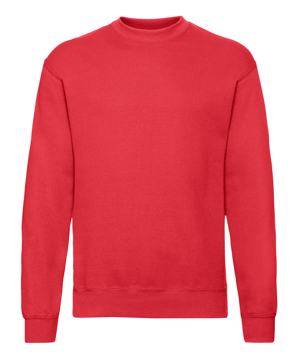 Tryck din logga på Sweatshirts från Fruit of the Loom - Anpassa Fruit Of The Loom - Klassisk 80/20-sweatshirt med set-in i färgen Mellan röd för företag, föreningar och privatpersoner