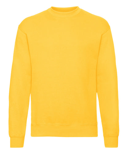Tryck din logga på Sweatshirts från Fruit of the Loom - Anpassa Fruit Of The Loom - Klassisk 80/20-sweatshirt med set-in i färgen Mellan gul för företag, föreningar och privatpersoner