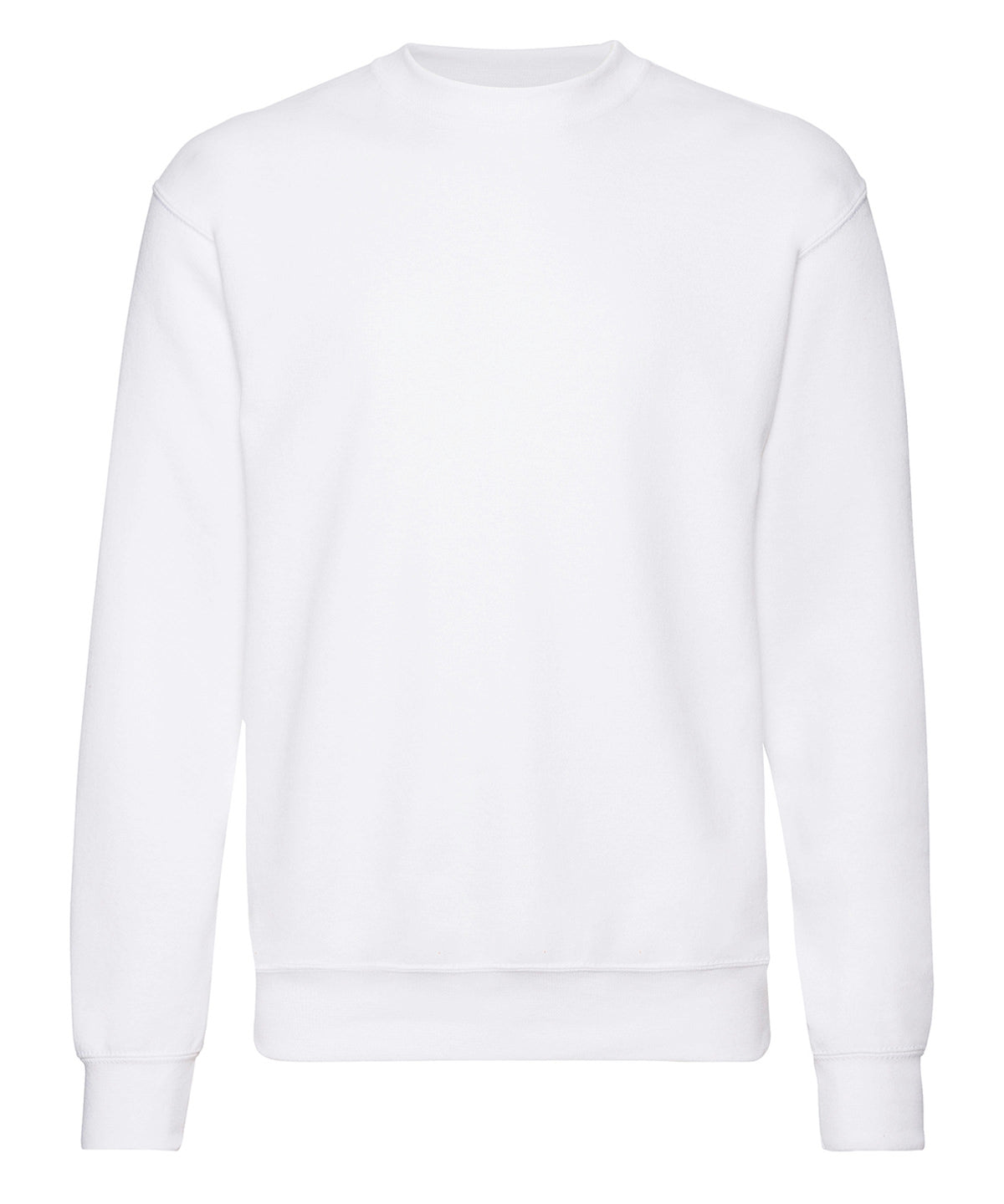 Tryck din logga på Sweatshirts från Fruit of the Loom - Anpassa Fruit Of The Loom - Klassisk 80/20-sweatshirt med set-in i färgen Vit för företag, föreningar och privatpersoner