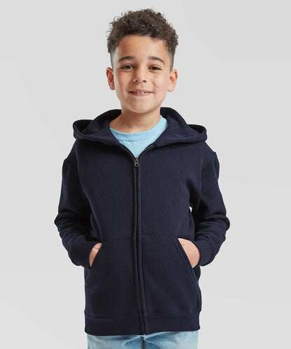 Tryck din logga på Hoodies från Fruit of the Loom - Anpassa Fruit Of The Loom - Klassisk Hoodie för barn i färgen för företag, föreningar och privatpersoner