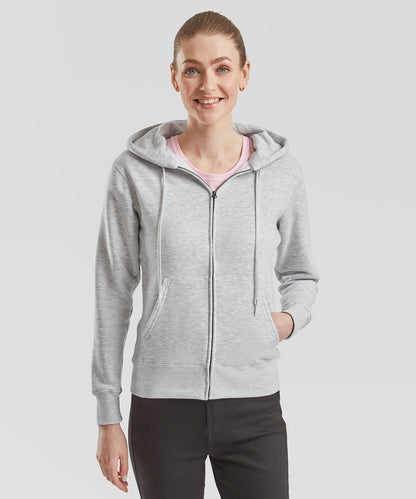 Tryck din logga på Hoodies från Fruit of the Loom - Anpassa Fruit Of The Loom - Premium 70/30 Hoodie för damer i färgen för företag, föreningar och privatpersoner