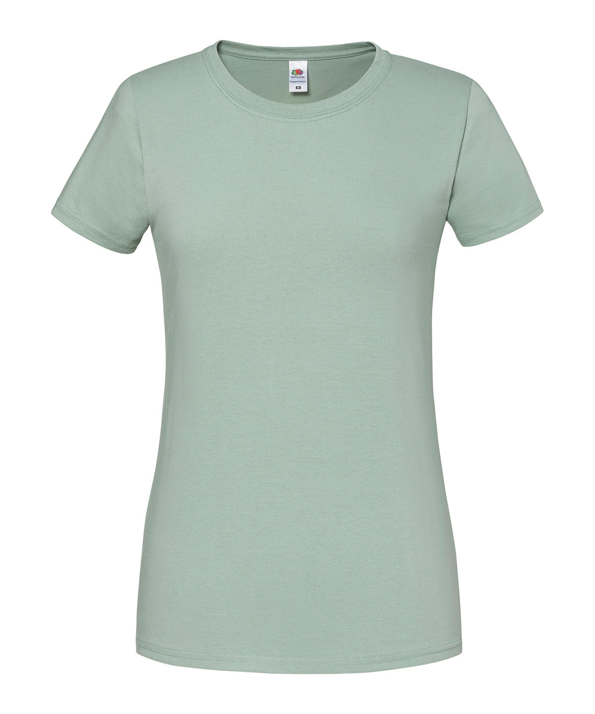 Tryck din logga på T-shirts från Fruit of the Loom - Anpassa Iconic 195 Premium T-shirt – Dam i färgen Ljusgrön för företag, föreningar och privatpersoner