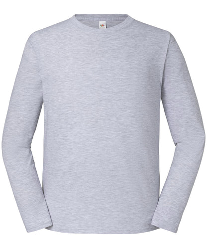 Tryck din logga på T-shirts från Fruit of the Loom - Anpassa Iconic 195 Premium Långärmad T-shirt – Unisex i färgen Ljunggrå för företag, föreningar och privatpersoner