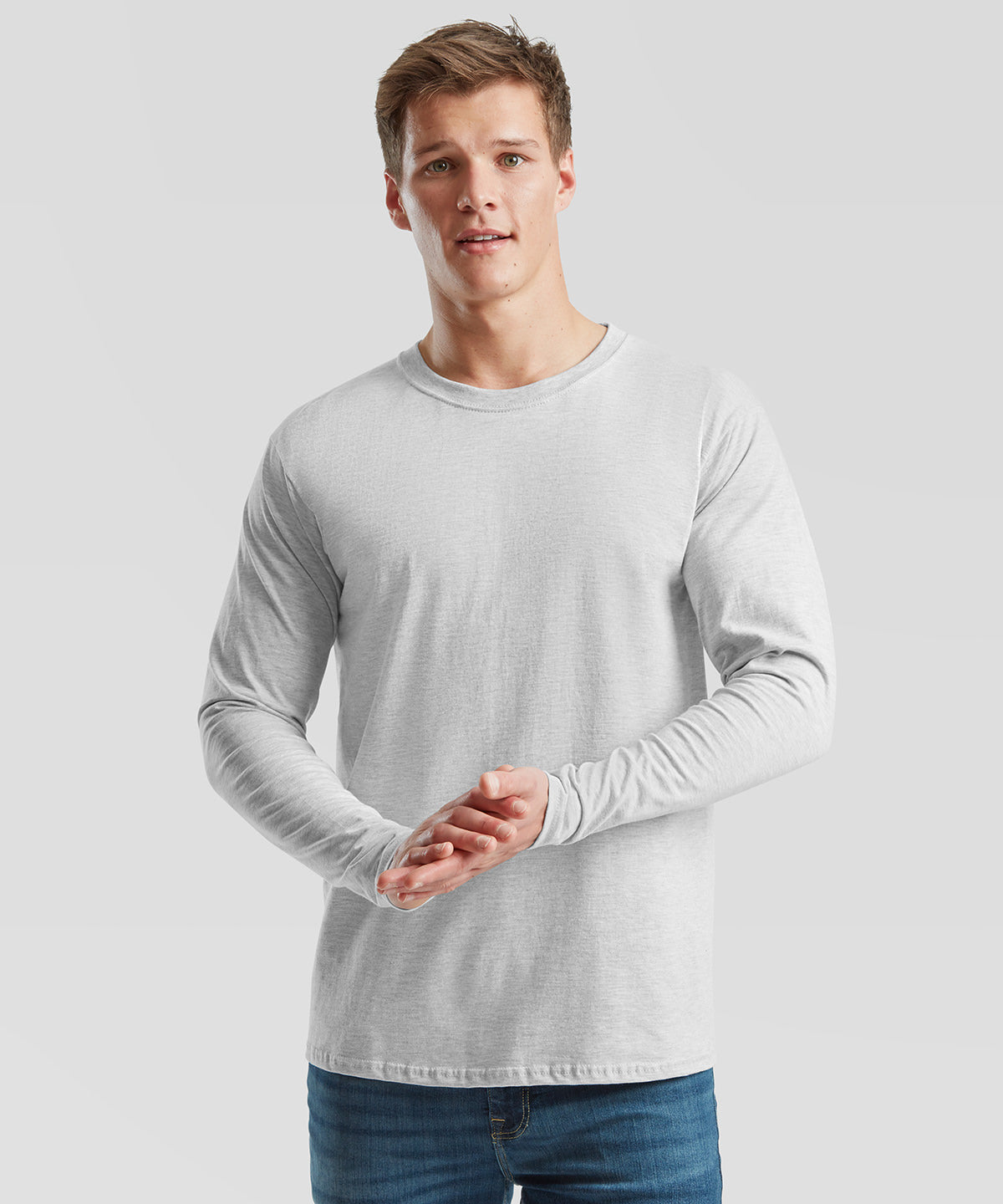 Tryck din logga på T-shirts från Fruit of the Loom - Anpassa Iconic 195 Premium Långärmad T-shirt – Unisex i färgen för företag, föreningar och privatpersoner