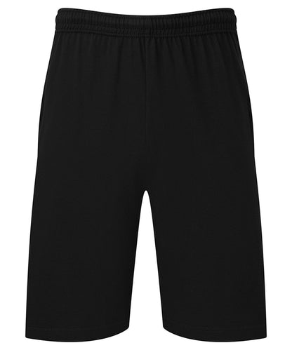 Tryck din logga på Shorts från Fruit of the Loom - Anpassa Iconic 195 Jersey shorts i färgen Svart för företag, föreningar och privatpersoner