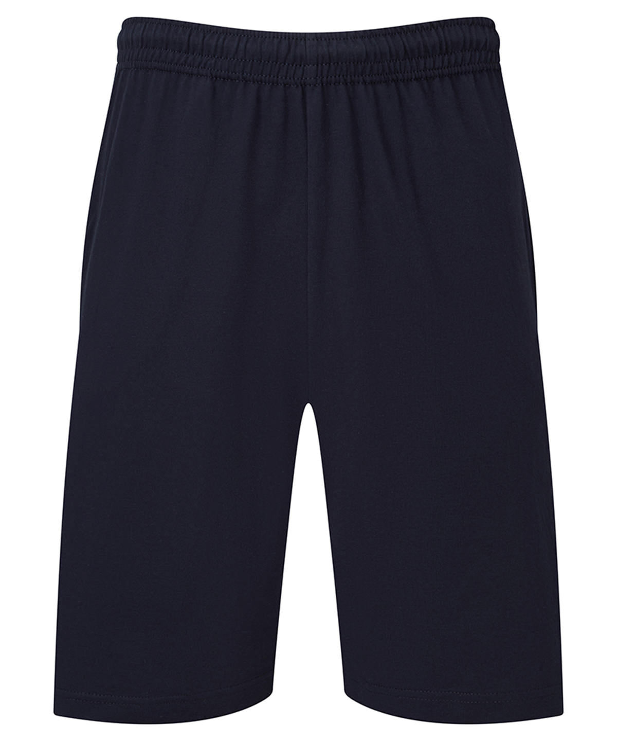 Tryck din logga på Shorts från Fruit of the Loom - Anpassa Iconic 195 Jersey shorts i färgen Marinblå för företag, föreningar och privatpersoner