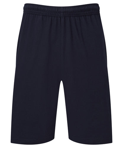 Tryck din logga på Shorts från Fruit of the Loom - Anpassa Iconic 195 Jersey shorts i färgen Marinblå för företag, föreningar och privatpersoner