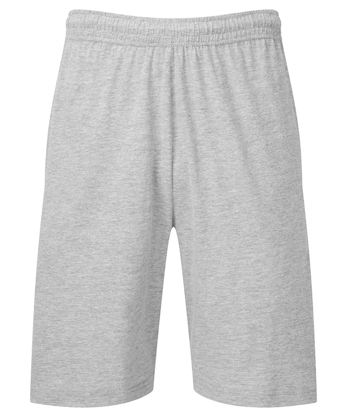 Tryck din logga på Shorts från Fruit of the Loom - Anpassa Iconic 195 Jersey shorts i färgen Ljunggrå för företag, föreningar och privatpersoner