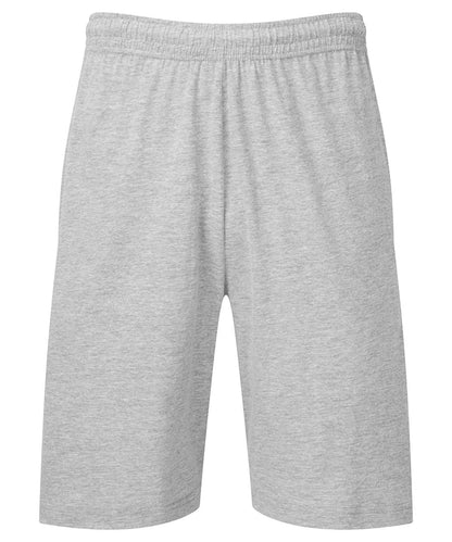 Tryck din logga på Shorts från Fruit of the Loom - Anpassa Iconic 195 Jersey shorts i färgen Ljunggrå för företag, föreningar och privatpersoner