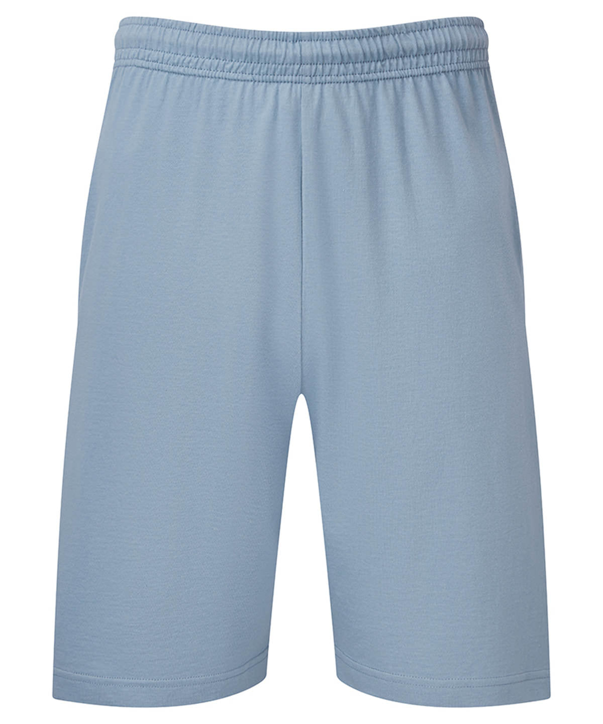 Tryck din logga på Shorts från Fruit of the Loom - Anpassa Iconic 195 Jersey shorts i färgen Ljusblå för företag, föreningar och privatpersoner