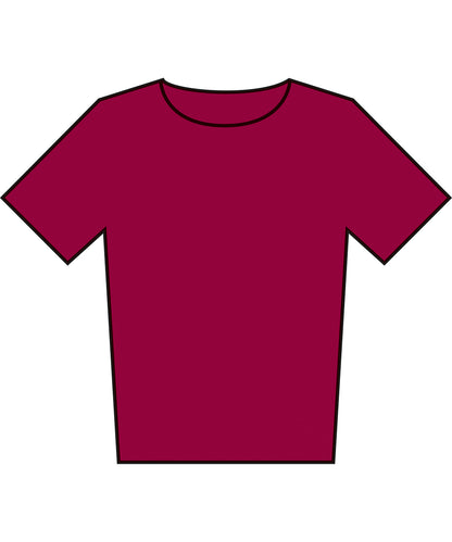 Tryck din logga på T-shirts från Fruit of the Loom - Anpassa Kids Iconic 195 T-shirt – Barn i färgen Burgundy för företag, föreningar och privatpersoner