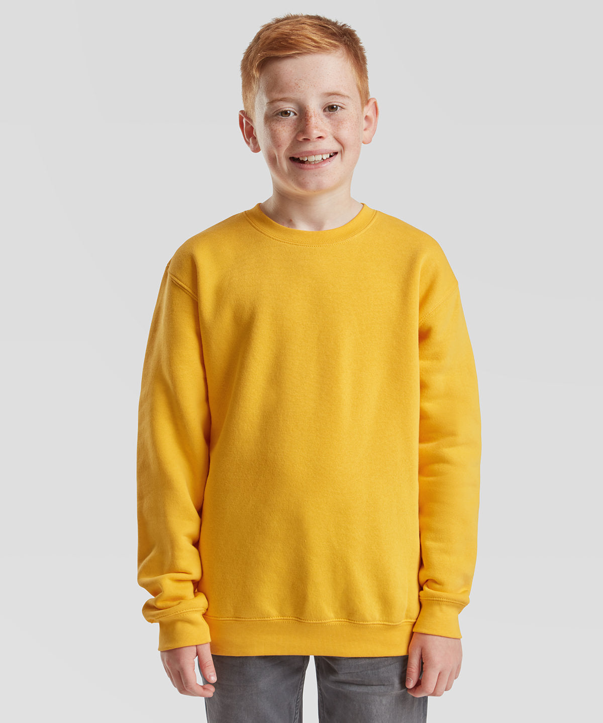 Tryck din logga på Sweatshirts från Fruit of the Loom - Anpassa Fruit Of The Loom - Premium-sweatshirt med set-in för barn i färgen för företag, föreningar och privatpersoner