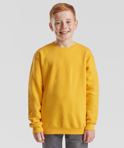 Tryck din logga på Sweatshirts från Fruit of the Loom - Anpassa Fruit Of The Loom - Premium-sweatshirt med set-in för barn i färgen för företag, föreningar och privatpersoner
