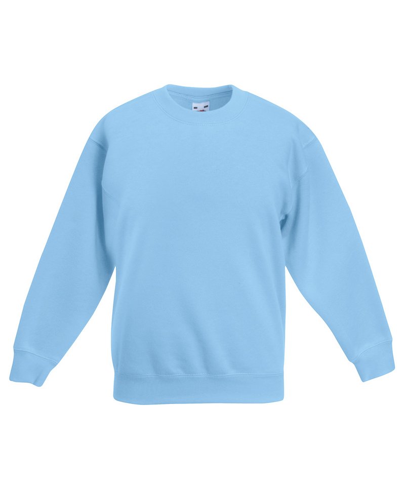 Tryck din logga på Sweatshirts från Fruit of the Loom - Anpassa Fruit Of The Loom - Premium-sweatshirt med set-in för barn i färgen Himmelblå för företag, föreningar och privatpersoner