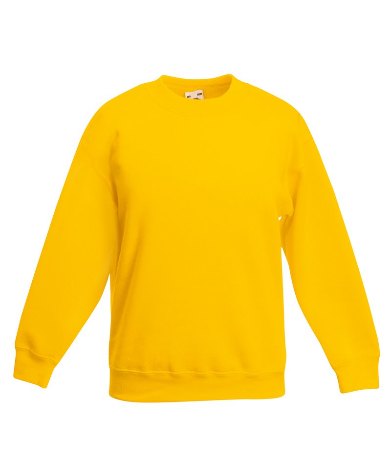 Tryck din logga på Sweatshirts från Fruit of the Loom - Anpassa Fruit Of The Loom - Premium-sweatshirt med set-in för barn i färgen Mellan gul för företag, föreningar och privatpersoner