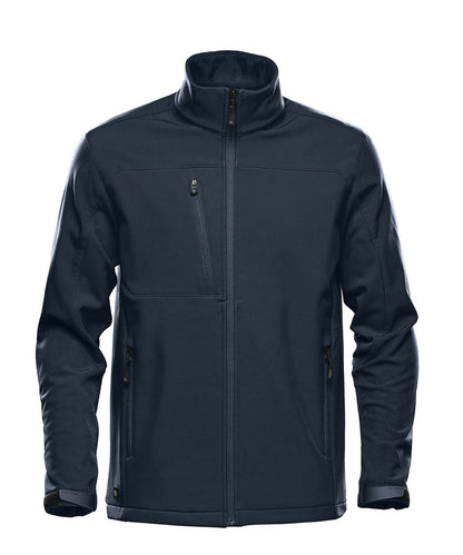 Tryck din logga på Softshelljackor från Stormtech - Anpassa Cascades softshell i färgen Marinblå för företag, föreningar och privatpersoner