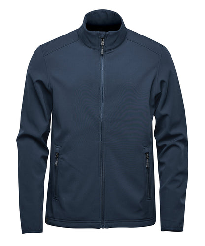 Tryck din logga på Softshelljackor från Stormtech - Anpassa Narvik softshell i färgen Marinblå för företag, föreningar och privatpersoner