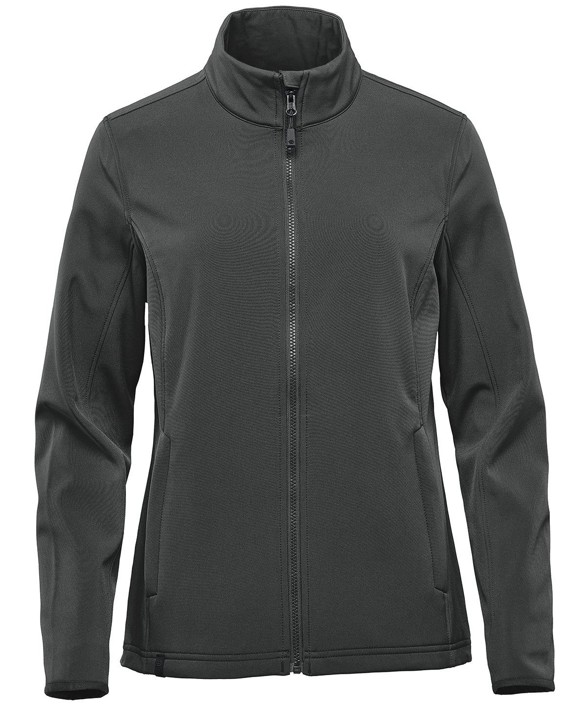Tryck din logga på Softshelljackor från Stormtech - Anpassa Dam Narvik softshell i färgen Mörkgrå för företag, föreningar och privatpersoner