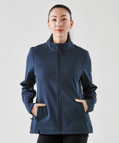 Tryck din logga på Softshelljackor från Stormtech - Anpassa Dam Narvik softshell i färgen för företag, föreningar och privatpersoner