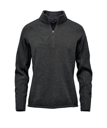 Tryck din logga på Fleece från Stormtech - Anpassa Dam Avalante -zip fleece i färgen Svart för företag, föreningar och privatpersoner