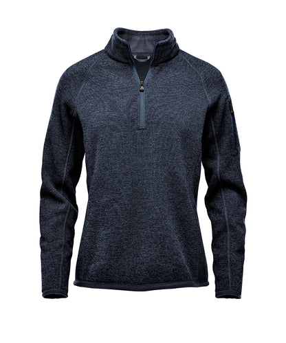 Tryck din logga på Fleece från Stormtech - Anpassa Dam Avalante -zip fleece i färgen Marinblå för företag, föreningar och privatpersoner