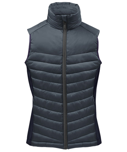 Tryck din logga på Termovästar från Stormtech - Anpassa Dam Montserrat termisk väst i färgen Mörkblå för företag, föreningar och privatpersoner