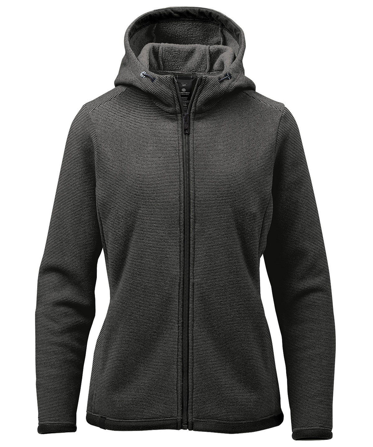 Tryck din logga på Hoodies från Stormtech - Anpassa Dam Medusa fleece hoodie i färgen Svart för företag, föreningar och privatpersoner