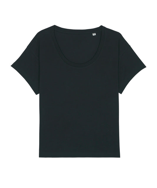 Tryck din logga på T-shirts från Stanley/Stella - Anpassa Stella Chiller T-shirt – Dam i färgen Svart för företag, föreningar och privatpersoner