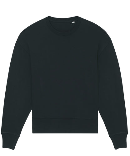 Tryck din logga på Sweatshirts från Stanley/Stella - Anpassa Stanley Stella - Radder Överdimensionerad Borstad Crewneck i färgen Svart för företag, föreningar och privatpersoner
