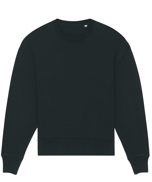 Tryck din logga på Sweatshirts från Stanley/Stella - Anpassa Stanley Stella - Radder Överdimensionerad Borstad Crewneck i färgen Svart för företag, föreningar och privatpersoner