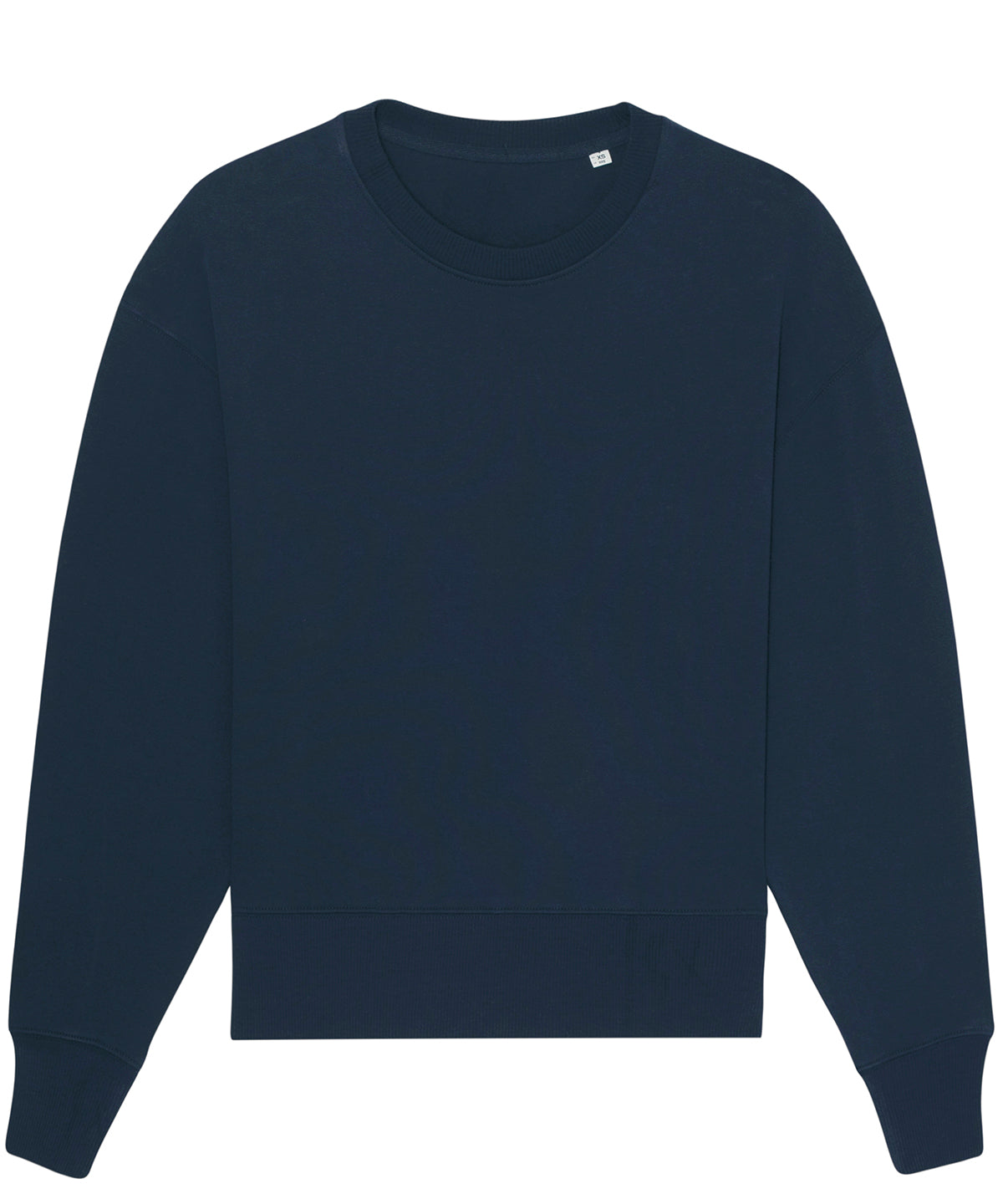 Tryck din logga på Sweatshirts från Stanley/Stella - Anpassa Stanley Stella - Radder Överdimensionerad Borstad Crewneck i färgen Marinblå för företag, föreningar och privatpersoner