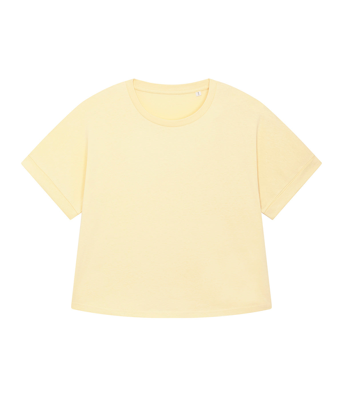 Tryck din logga på T-shirts från Stanley/Stella - Anpassa Stella Collider Överdimensionerad T-shirt – Dam i färgen Ljusgul för företag, föreningar och privatpersoner