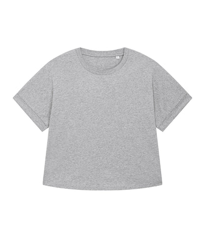 Tryck din logga på T-shirts från Stanley/Stella - Anpassa Stella Collider Överdimensionerad T-shirt – Dam i färgen Ljunggrå för företag, föreningar och privatpersoner