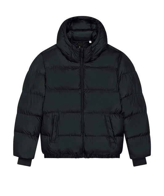 Tryck din logga på Jackor från Stanley/Stella - Anpassa Unisex Pufferjacka i oversize-modell i färgen Svart för företag, föreningar och privatpersoner